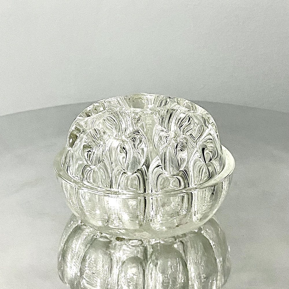 VMC Reims France vintage glass flower frog